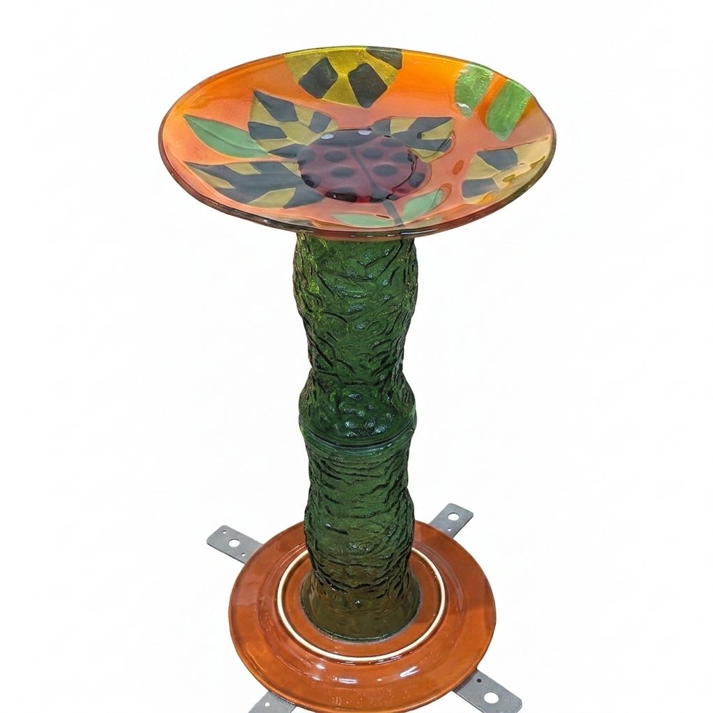 Ladybug Birdbath