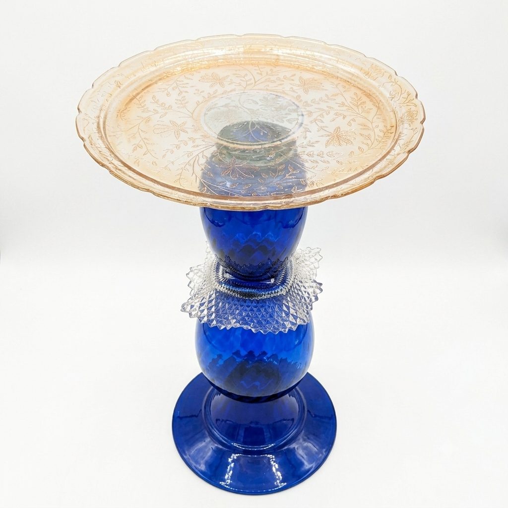 Cobalt Birdbath/Feeder/Side Table