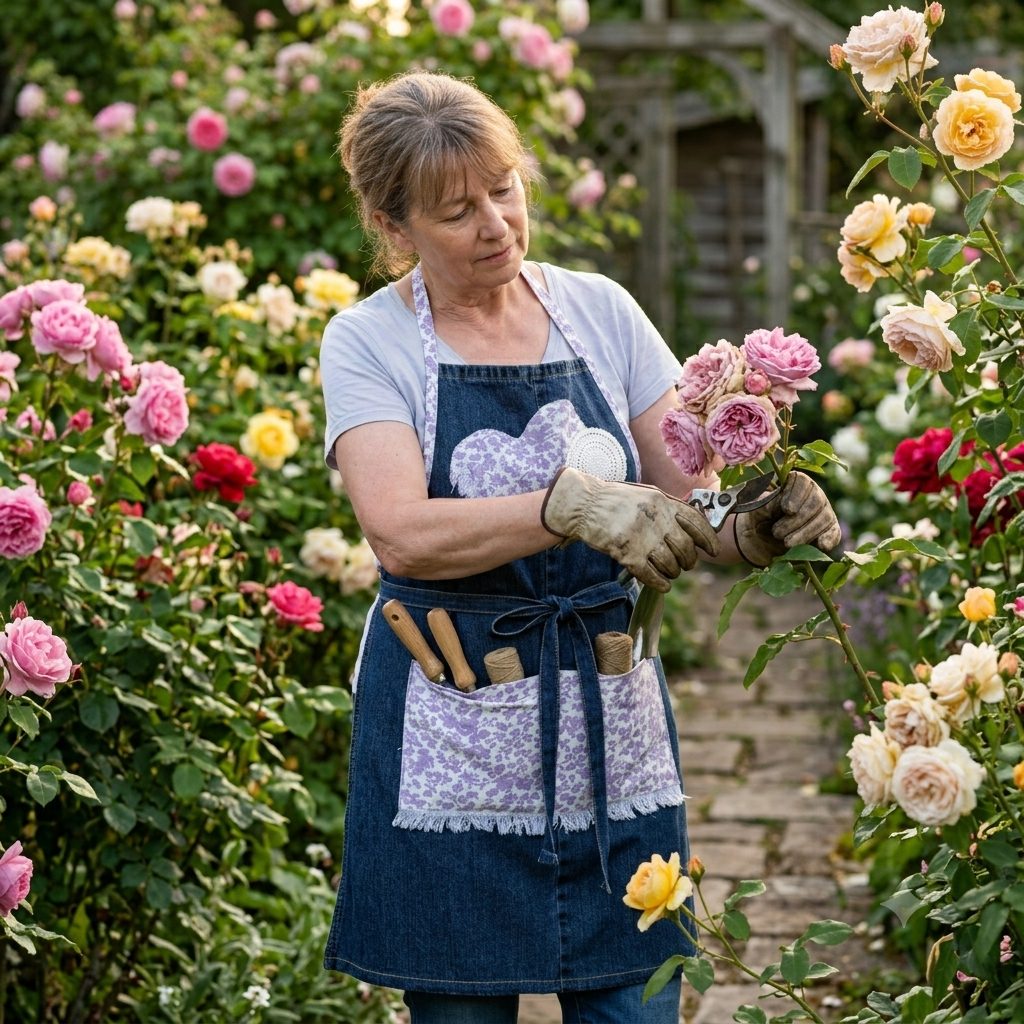Denim & Vintage Flour Sack Apron