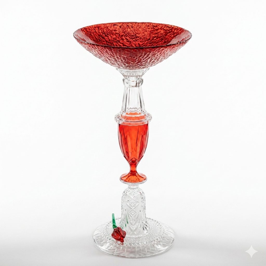 Red Rose Birdbath