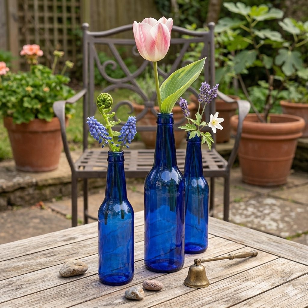 9" Cobalt Bottles