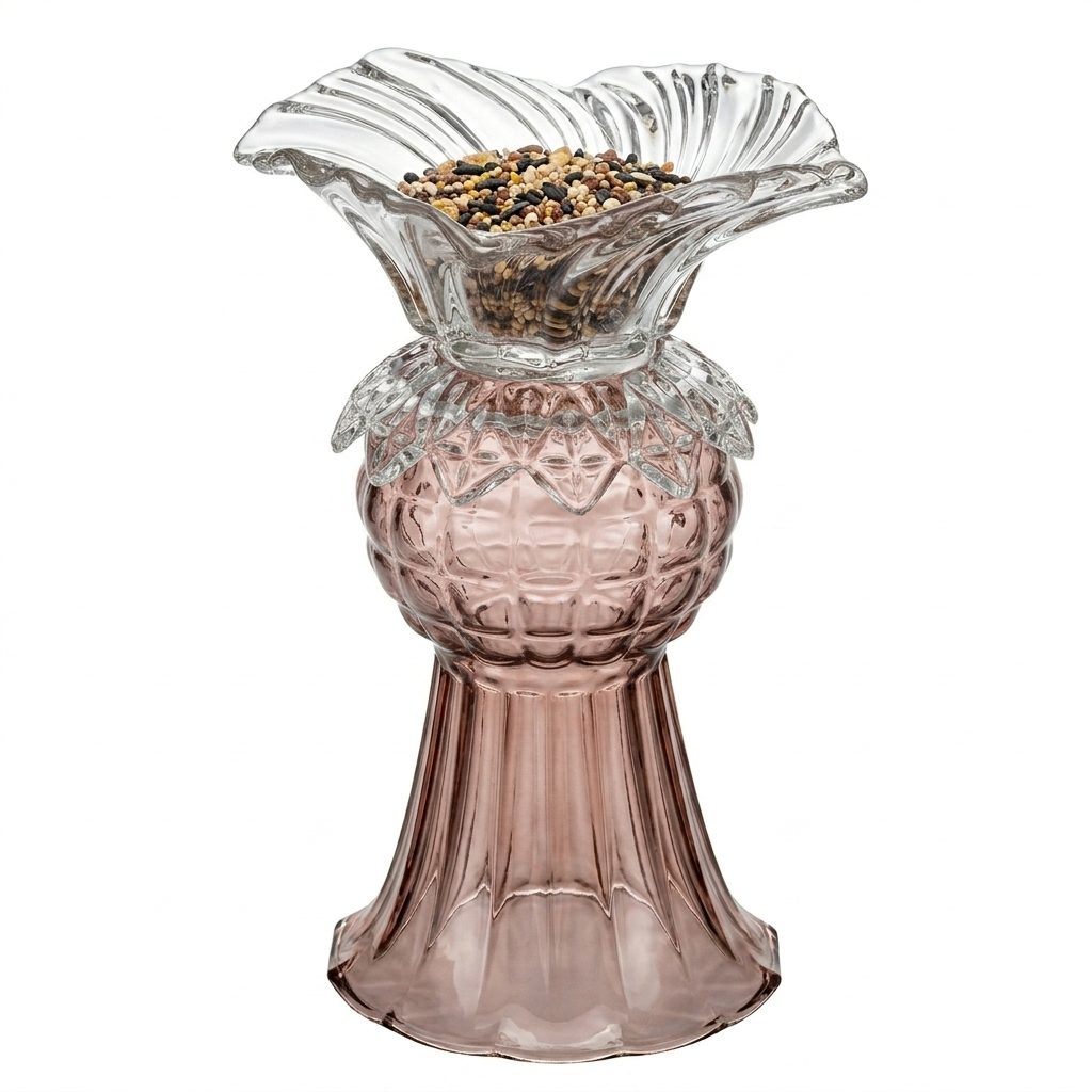 Pink Tabletop Bird Feeder