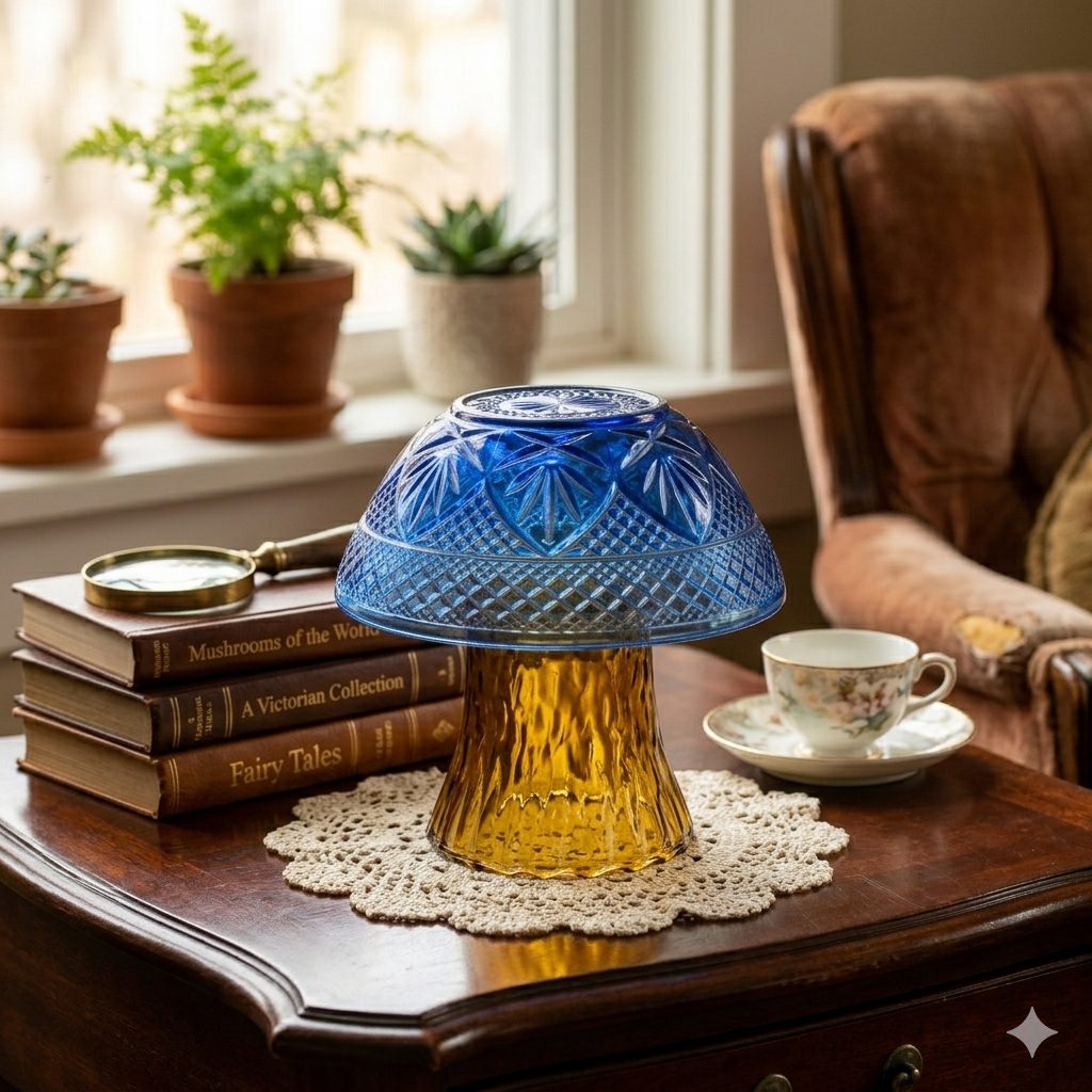 Gold & Blue Mushroom
