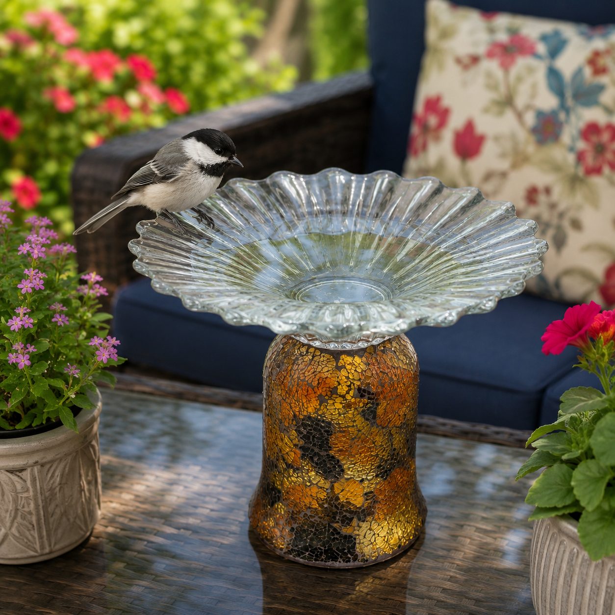 Tabletop Birdbath/Bird Feeder