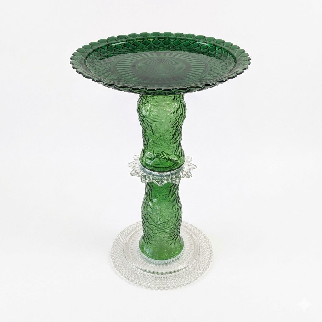 Green Birdbath, Feeder, or Side Table