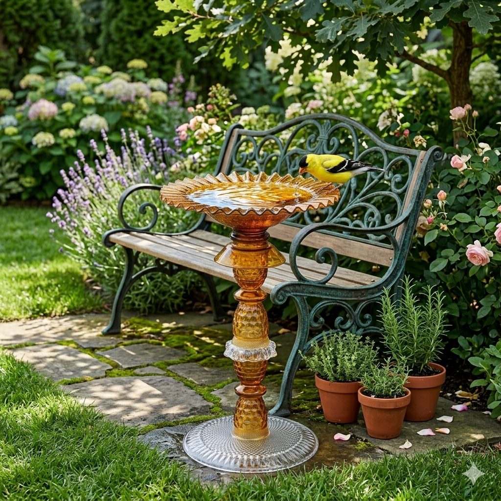 Gold Birdbath