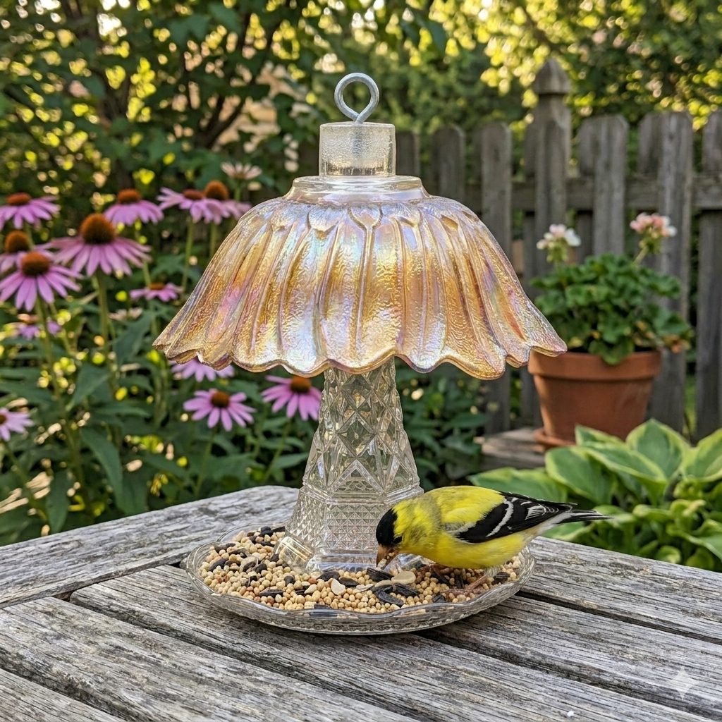 Gold Iridescent Bird Feeder