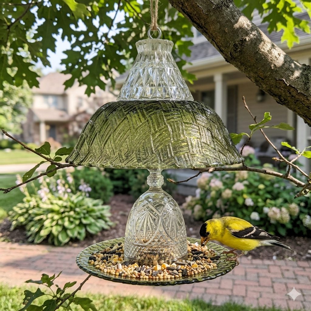 Green Bird Feeder