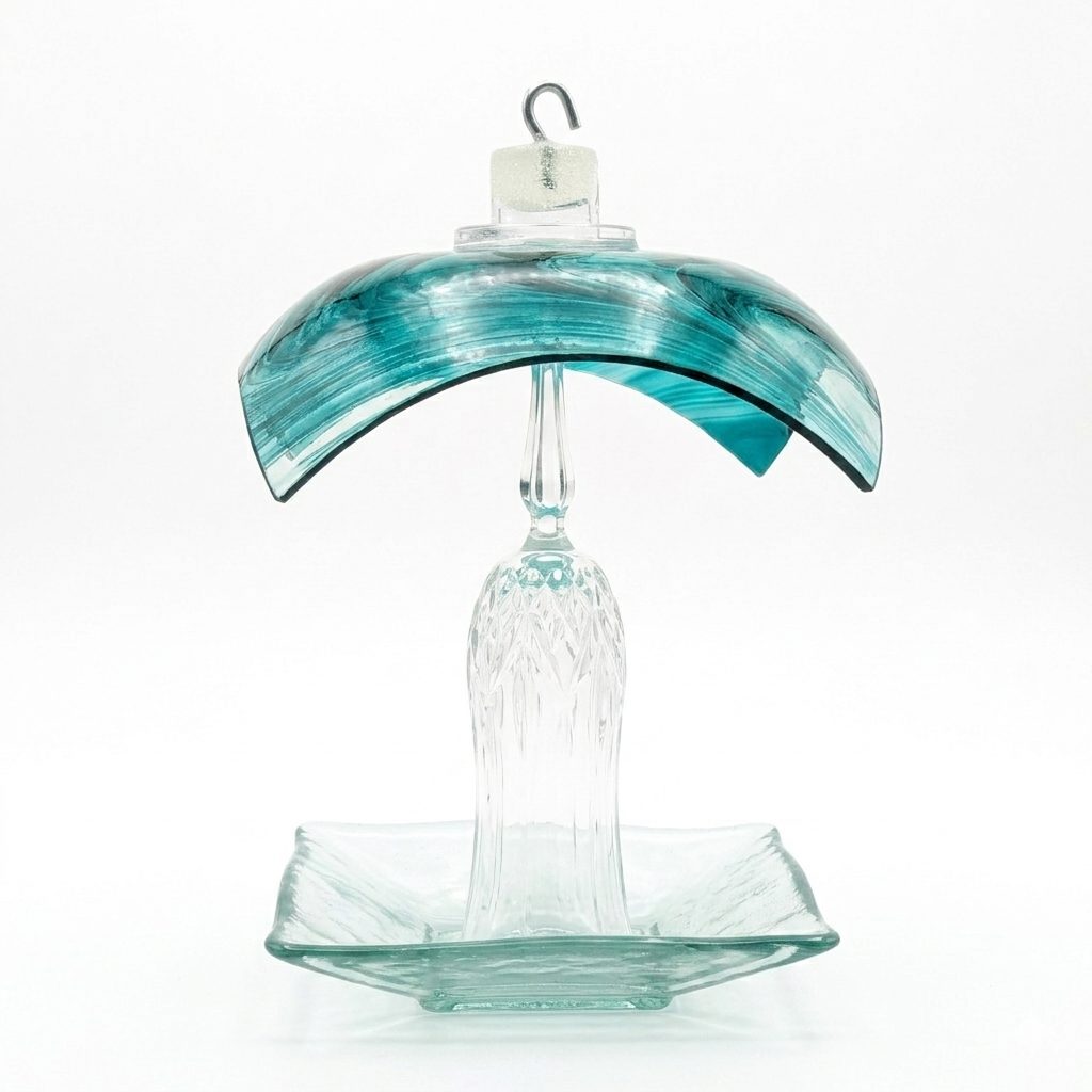Teal Bird Feeder