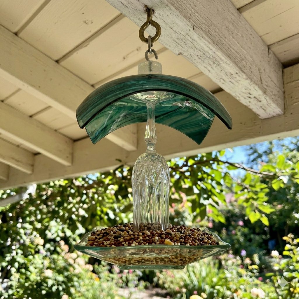 Teal Bird Feeder