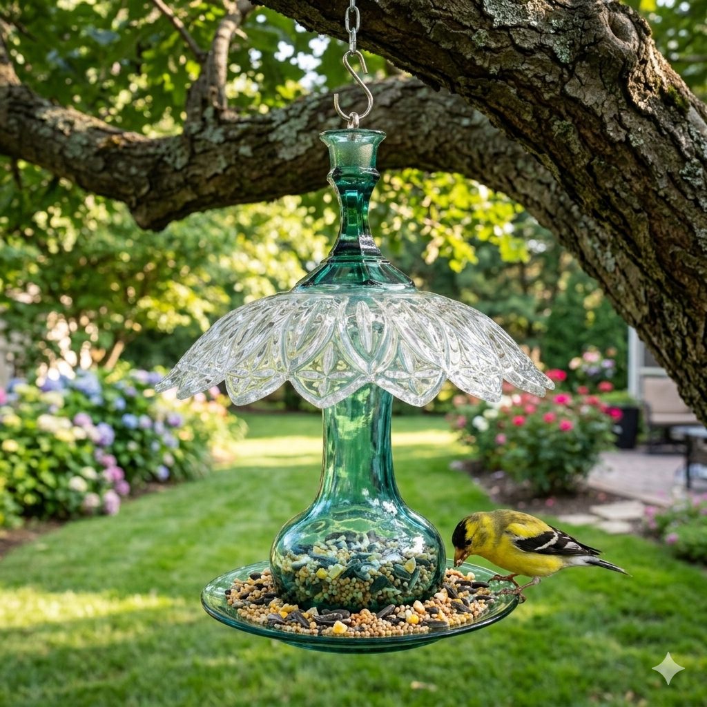 Teal Bird Feeder