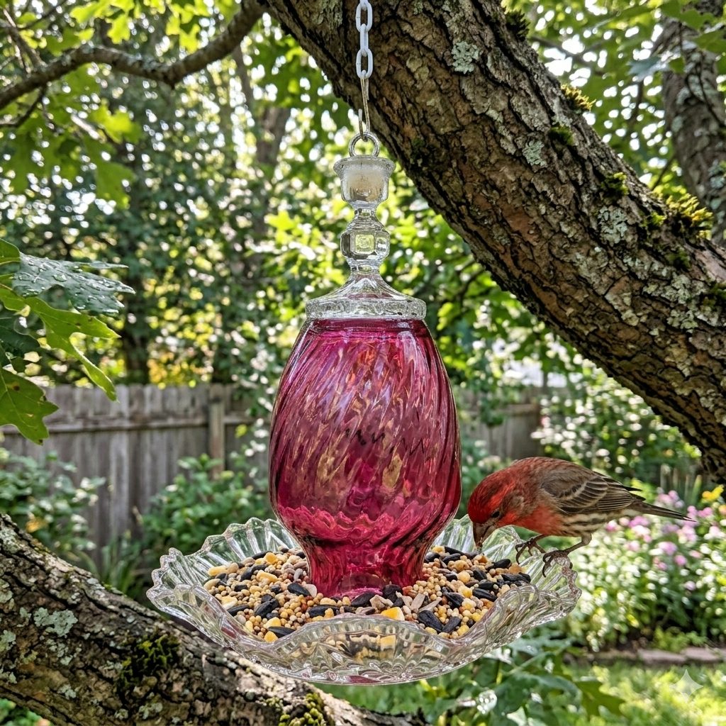 Magenta Pink Bird Feeder