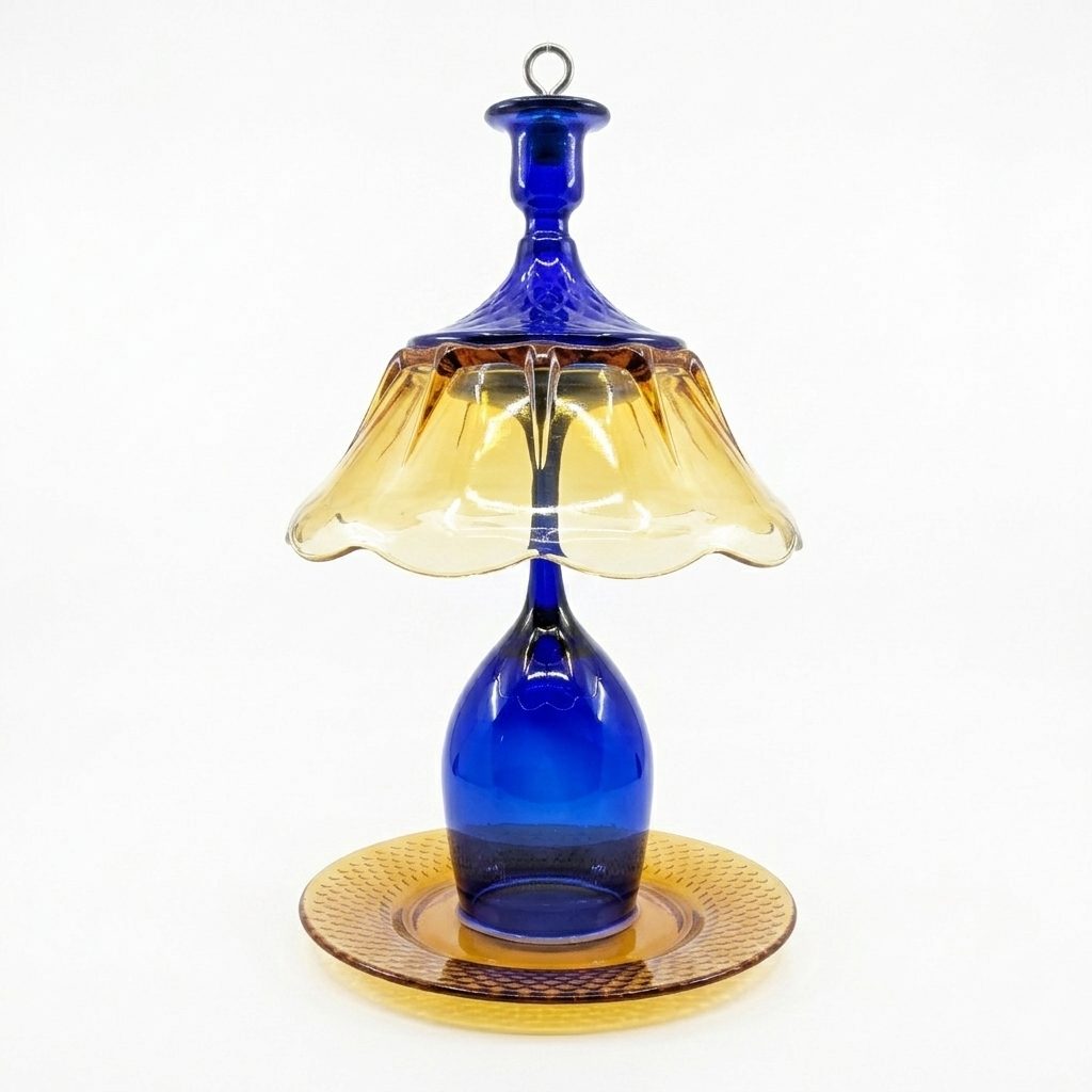 Blue Gold Bird Feeder